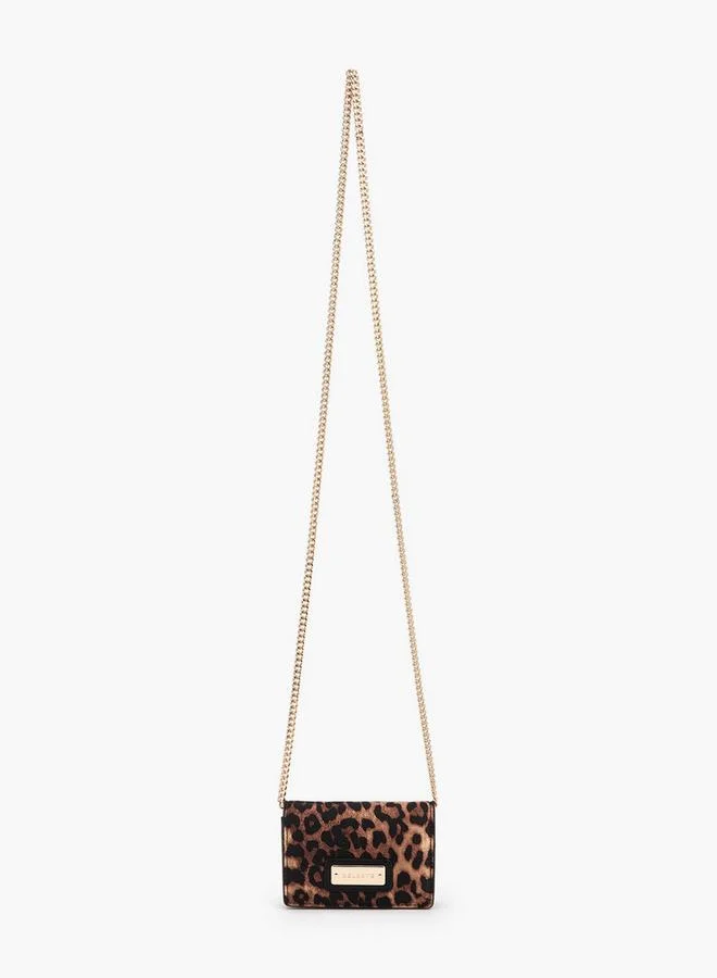 سيليست Animal Print Crossbody Bag With Chain Strap Ramadan Collections